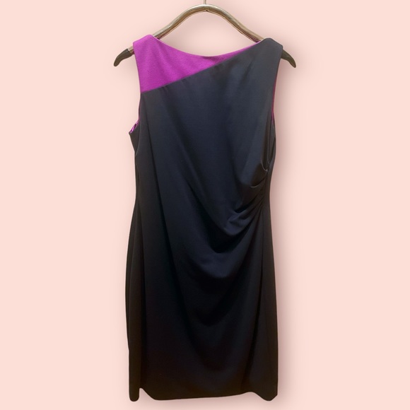 Tahari Designer Navy Sheath Dress - Picture 1 of 6